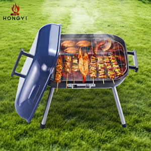 Barbecue portable au charbon de bois Hongyi Square avec couvercle, pour le camping en plein air BQR04B - Product Image 5