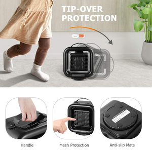 1000W sưởi ấm xách tay mini phòng điện quạt nóng bán nóng PTC gốm cho nhà 1000W / 650W / Fan phòng ngủ, phòng khách - Product Image 5