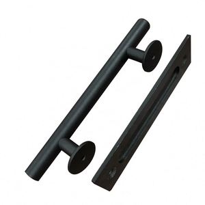 ชุดอุปกรณ์ฮาร์ดแวร์แบบฝังสำหรับประตูบานเลื่อนขนาด 12 นิ้ว ดีไซน์แผ่นหลังเรียบ สีดำซาติน ผลิตโดย WEKIS BSCI OEM ISC Factory พร้อมมือจับแบบดึง - Product Image 4