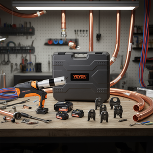 Herramienta de prensado Vevor Pro Press de 18V, crimpadora eléctrica de cables de 1/2 a 2 pulgadas para tuberías de cobre PEX con rotación de 360 grados - Product Image 2