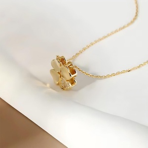 Collar de Trébol de Cuatro Hojas de Plata 925 para Mujer, Estilo Versátil, Cadena con Incrustaciones de Circonio Electrochapado, Joyería Fina de Moda - Product Image 5