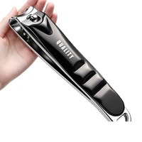 Coupe-ongles en acier au carbone imprimé, grande taille, durable, pour manucure et élimination des cuticules, idéal pour les ongles épais et les personnes âgées, emballage polybag
