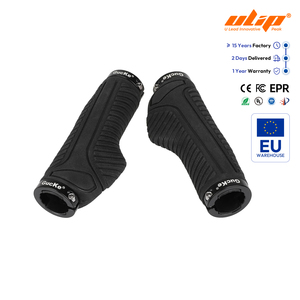 Poignées de guidon de vélo de montagne Black Gucke Lock-On, poignées ergonomiques verrouillables Gucke, équipement de cyclisme, gants en caoutchouc antidérapants - Product Image 1