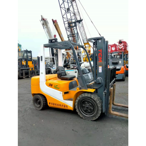 Chariot élévateur diesel TCM 3 tonnes FD100 d'occasion fiable avec hauteur de levage de 3000 mm, déplacement latéral en option, équipement industriel de construction - Product Image 6