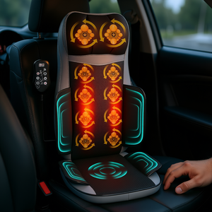 Masajeador de cuello y espalda Shiatsu 3D con función de calor, 3 modos de intensidad para uso en casa y en el coche, pantalla LCD, apagado automático - Product Image 2