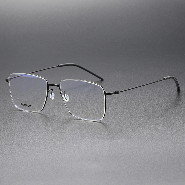 Pure Titanium Eyeglasses Frame Business Gold Color Thin Edge Frame Large Frame Pure Titanium Myopia Glasses