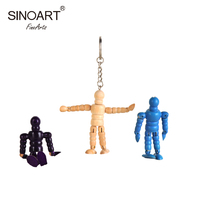 2.75 Pouces Mini Art Enfants En Bois Mannequins Mini Mannequin, Artiste Porte-clés