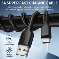 Cable de Datos USB a Tipo-C ESEEKGO G-31B de 1M/3.3FT, Trenzado de Nailon, Conductor de Cobre Puro para Android, Computadora y Auriculares, Anti-Rotura