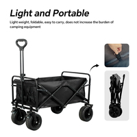 Chariot pliable multifonctionnel en acier à 4 roues pour plage, jardin, extérieur, shopping, camping, OEM