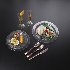 จานพลาสติกแบบใช้แล้วทิ้งสำหรับงานปาร์ตี้อาหารงานแต่งงานพุดดิ้ง - Product Image 1