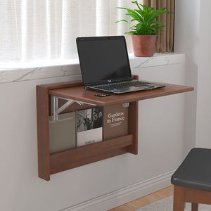 Bureau d'ordinateur portable pliable mural <span class=keywords><strong>en</strong></span> MDF, support réglable, bureau d'apprentissage suspendu écologique, étagère pour la maison, petit - Product Image 2