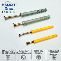 Malaxy Kunststoff-Expansionsschrauben Wandanker Nylon-Selbstschneidende Dübel für Beton und Ziegel Befestigungselemente