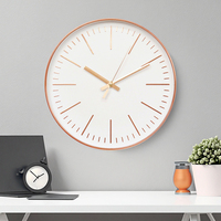 Jam Dinding Analog Mewah Plastik Rose Gold Quartz Gantung untuk Ruang Tamu Kontemporer Jarum 3D Bertenaga Baterai Set Multi-bagian