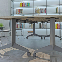 OMNI Table d'entraînement industrielle de musculation au design moderne BIFMA Mobilier de bureau commercial avec couvercle rabattable mobile