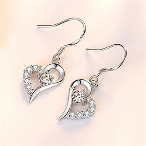 Orecchini Pendenti a Cuore Lunghi per Donne, Graziosi Orecchini a Goccia, Gioielli di Moda per Uso Quotidiano e Feste - Product Image 2