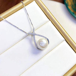 Colgante de Plata S925, Soporte Vacío para DIY, Accesorios con Cuentas Redondas de 9-10 mm y Collar de Jade con Escondite, 30803 Colgantes y Dijes de Perlas - Product Image 4