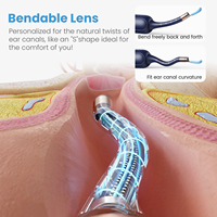 Nettoyeur d'oreilles intelligent sans fil HD avec caméra otoscope numérique flexible et contrôle par application pour l'entretien personnel quotidien