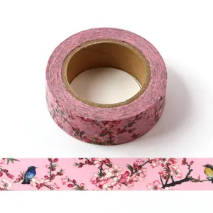 Custom large loop printed diy decorative Rosa gingham caro logo university Pakistan washi paper tape