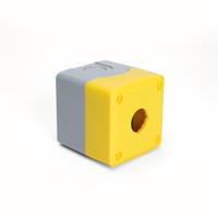 Boîtier de bouton-poussoir en plastique 22 mm à un trou 1NC pour arrêt d'urgence, commande d'interrupteur rotatif, jaune/gris, protection BX1-22W