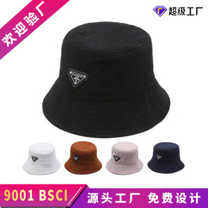 Bucket <b>Hat</b> Corduroy Unisex Sun Protection Outdoor Fisherman <b>Hat</b> Spring <b>Summer</b> Style - Product Image 5