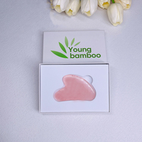 Outil Gua Sha en forme de cœur pierre naturelle Rose Quartz Jade Gua Sha pour grattoirs Massage du visage