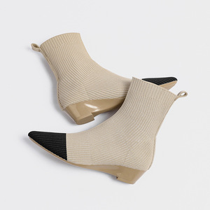 <span class=keywords><strong>Stivaletti</strong></span> da Donna in Tessuto a Rete <span class=keywords><strong>con</strong></span> Punta a Contrasto e Tacco a Zeppa Medio, Stile Casual <span class=keywords><strong>con</strong></span> Suola in Gomma - Product Image 4