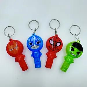 Hot Products Promotional Gift Custom Super Hero Cartoon Kid's Toy Key Chain Pendant Figure Led Keychains