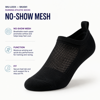 Chaussettes de sport en mesh invisibles pour clubs de course et détaillants sportifs, avec développement de logo personnalisé