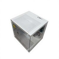 Boîtier PC de bureau Mini Micro ATX transfrontalier, entièrement transparent en verre, pour jeux, avec refroidissement liquide, USB 3.0, vertical
