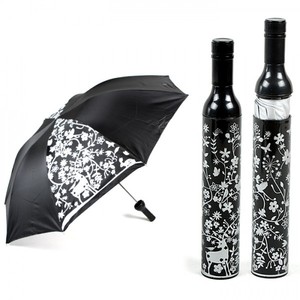 Parapluie en forme de bouteille de vin personnalisé, cadeau publicitaire, forme tendance, argenté - Product Image 2