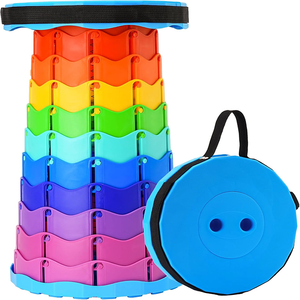 Tabouret pliant télescopique multifonction arc-en-ciel, chaise compacte et portable pour les voyages, la maison, le camping, la randonnée, le pique-nique - Product Image 6