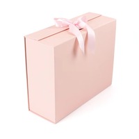 Boîtes pour coffrets cadeaux avec ruban rose Boîtes d'emballage pour coffret cadeau pliable en papier magnétique