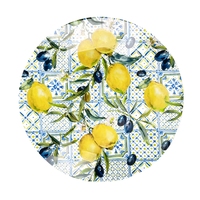 Assiettes en mélamine avec motif citron intégral, vaisselle durable pour restaurant, maison, cuisine