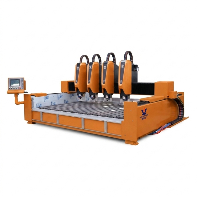 4 Heads 3 Axis Stone Engraving Machine, Multi Spindle CNC Router for Granite Marble Tombstone