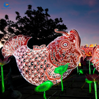 FL-45 Décoration Extérieure Soie Poisson Lanterne Festival Animal