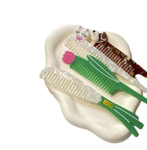 Nuevo Modelo de Peine Creativo con Forma de Tulipán, Sofisticado Peine de Acetato con Diseño de Animales y Vegetales, 16 cm, Dulce y Casual - Product Image 1