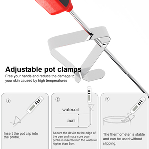 Sonde extra-longue en acier inoxydable de 11.8 "pouces Thermomètres numériques pour la cuisine Caramel Donuts Candy <span class=keywords><strong>Deep</strong></span> <span class=keywords><strong>Fry</strong></span> pour la friture de bonbons - Product Image 5