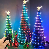 2025 Heißer Verkauf Outdoor-Dekoration RGB Farbenfrohe App-Steuerung Zusammenklappbare Twinkly Smart LED Weihnachtsbaumlichter