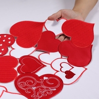 OWENIE décoration de la maison saint-valentin, fleur d'amour, drapeau de table rouge, chemin de table brodé