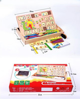 Horloge multifonctionnelle en bois jeu cognitif calcul mathématique boîte d'apprentissage jouets de conseil d'éducation précoce Montessori pour enfants