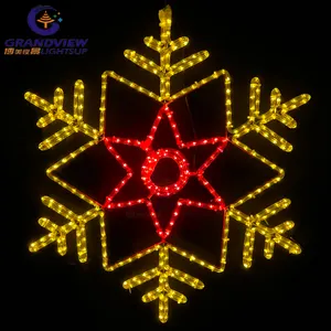 Outdoor 2D LED Xmas Light rope Snowflake For Christmas Decoration