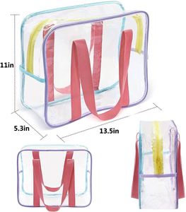 Women's Portable <b>Clear</b> PVC Storage <b>Bag</b> for Travel and Vacation <b>Toiletry</b> Wash Bathroom Makeup Organizer - Product Image 2
