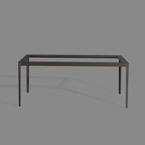 Marmor möbel Esstisch mit Stahl Aluminium beinen grau und braun Tisch rahmen und Beine