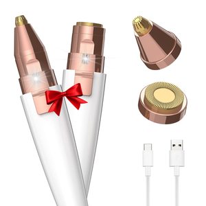 BZ-202B 2 in 1 <b>Mini</b> <b>Lipstick</b> Style Women Electric Hair Remover Nose Hair Trimmer Portable Facial Hair Removal Device - Product Image 2