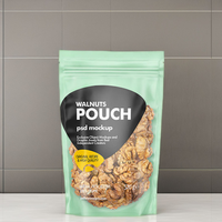 Sachet Doypack Personnalisé Imprimé avec Fermeture Zip Refermable de Qualité Alimentaire et Fenêtre Transparente pour Emballage de Noix Mélangées (Noix de Cajou, Amandes)