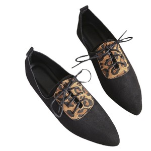 Casual Leopard Print <b>Flat</b> Lace-up Shoes Autumn New Arrival Elegant <b>Pointed</b> <b>Toe</b> Fashion Plus Size Beanie Shoes for Women - Product Image 5
