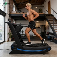 Tapis roulant incurvé non motorisé SAERDE pour la course en air libre ; Supporte un poids maximal de l'utilisateur de 200 kg