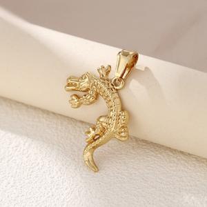 HB580 Nuevo Modelo 2026, Collar con Colgante de Cocodrilo, Cadena de Acero Inoxidable Dorada, <span class=keywords><strong>Negra</strong></span> y Plateada, Moderna y Sencilla para Hombre - Product Image 6