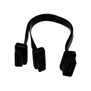 OBD2 OBD II 16Pin สายเคเบิลอะแดปเตอร์ต่อขยายสายเคเบิลริบบิ้นแยกรูปตัว <span class=keywords><strong>Y</strong></span> ตัวผู้เป็นตัวเมียสองตัว - Product Image 4