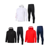 Top quality Messi Argentina di calcio giacca a vento vestito 2020/21 Milan Pairs Ronaldo B.FERNANDES di calcio del cappotto tuta felpa con cappuccio